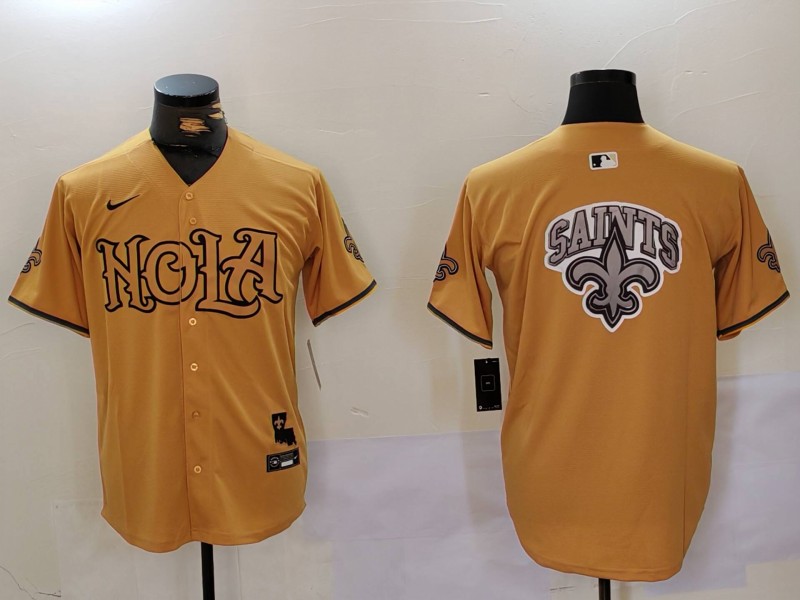 Men New Orleans Saints Blank Yellow Joint Name 2024 Nike Limited NFL Jersey style 9122->indianapolis colts->NFL Jersey